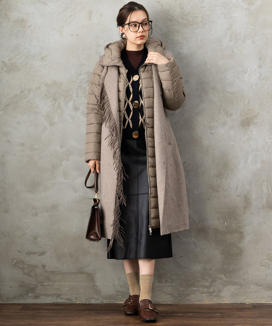 51-5671【FONT LAB】ランダムリブ×ラメシャギースリーブニット