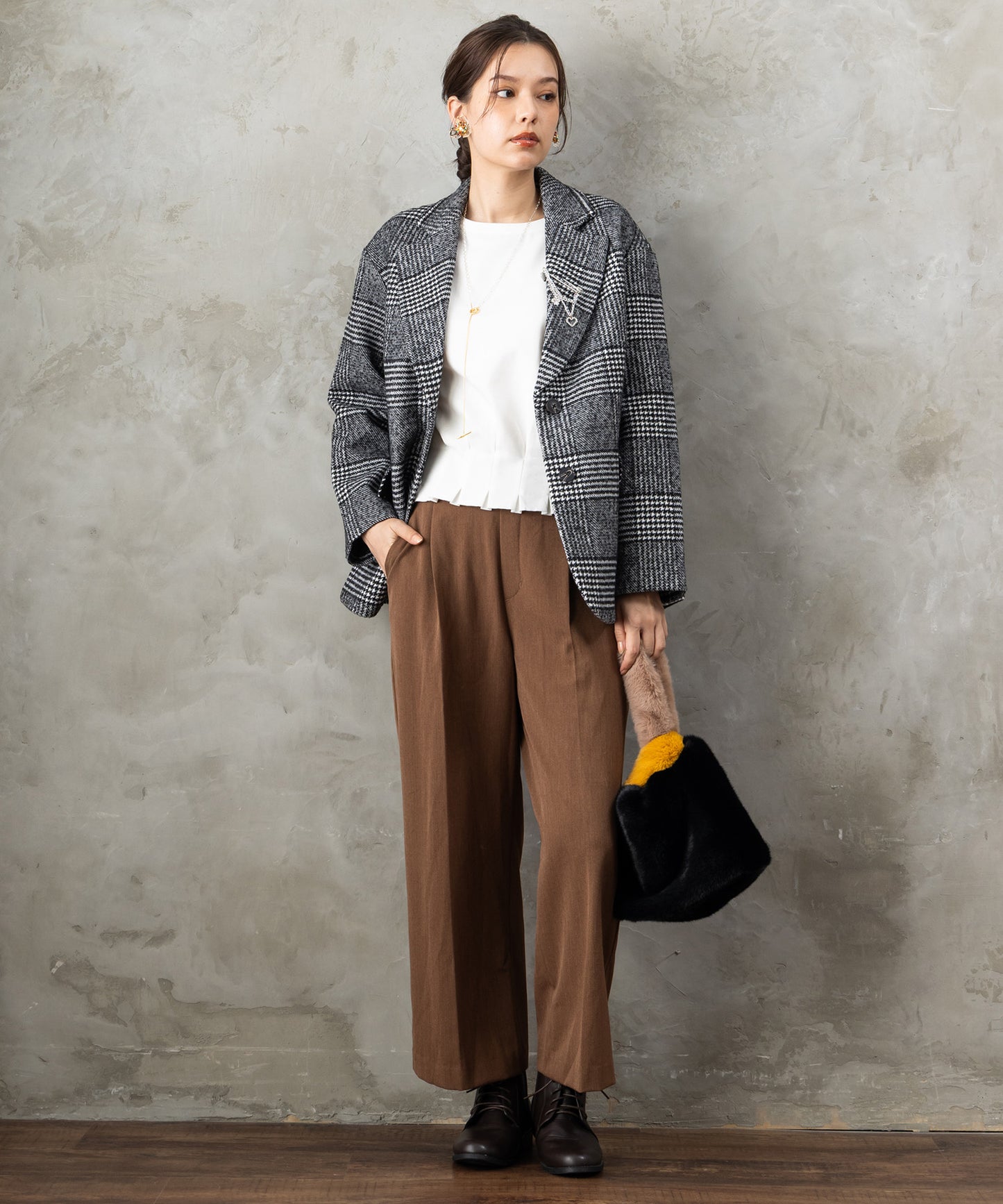 【人気商品につき再入荷】【FONT LAB】タックヘムクロップドカットソー