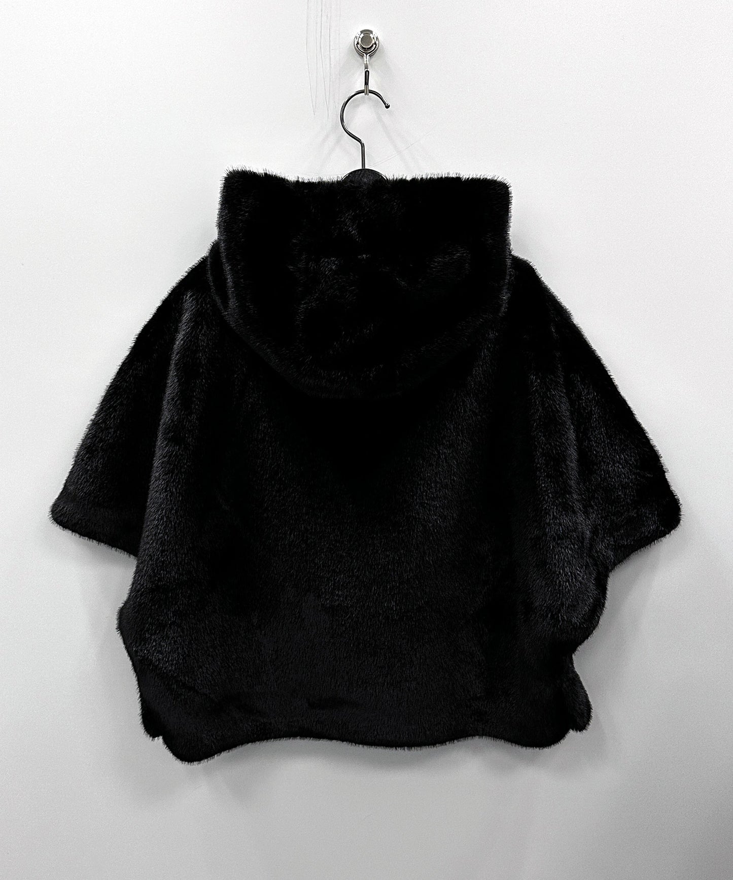 【SELEXION】フェイクミンクファーフーディショートポンチョ