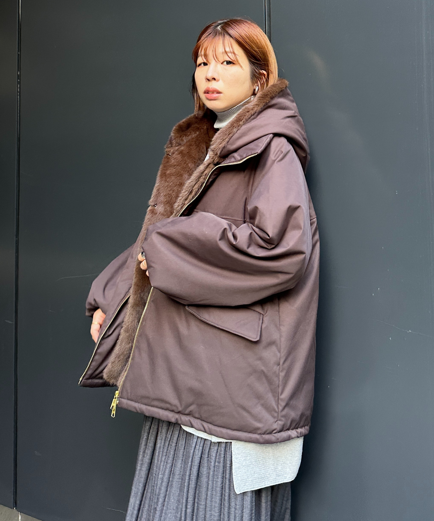 【SEADRAKE】【R】マットツイル2WAY切替ファーブルゾン