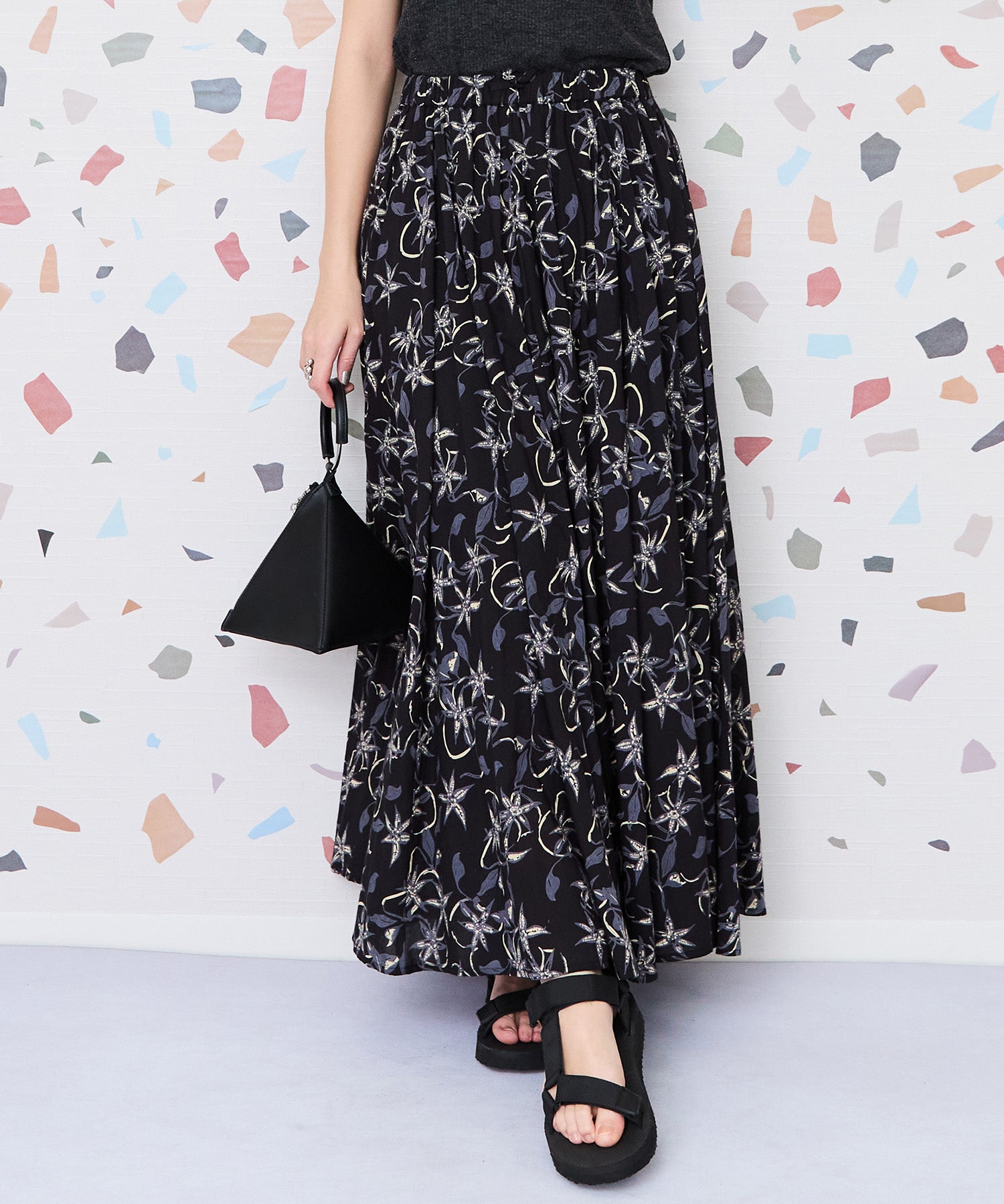 レディース フレアスカート ロング丈 リーフプリント|JETSET SOLO PLUS(ジェットセットソロプラス) 公式通販|レディース ファッション きれいめカジュアル