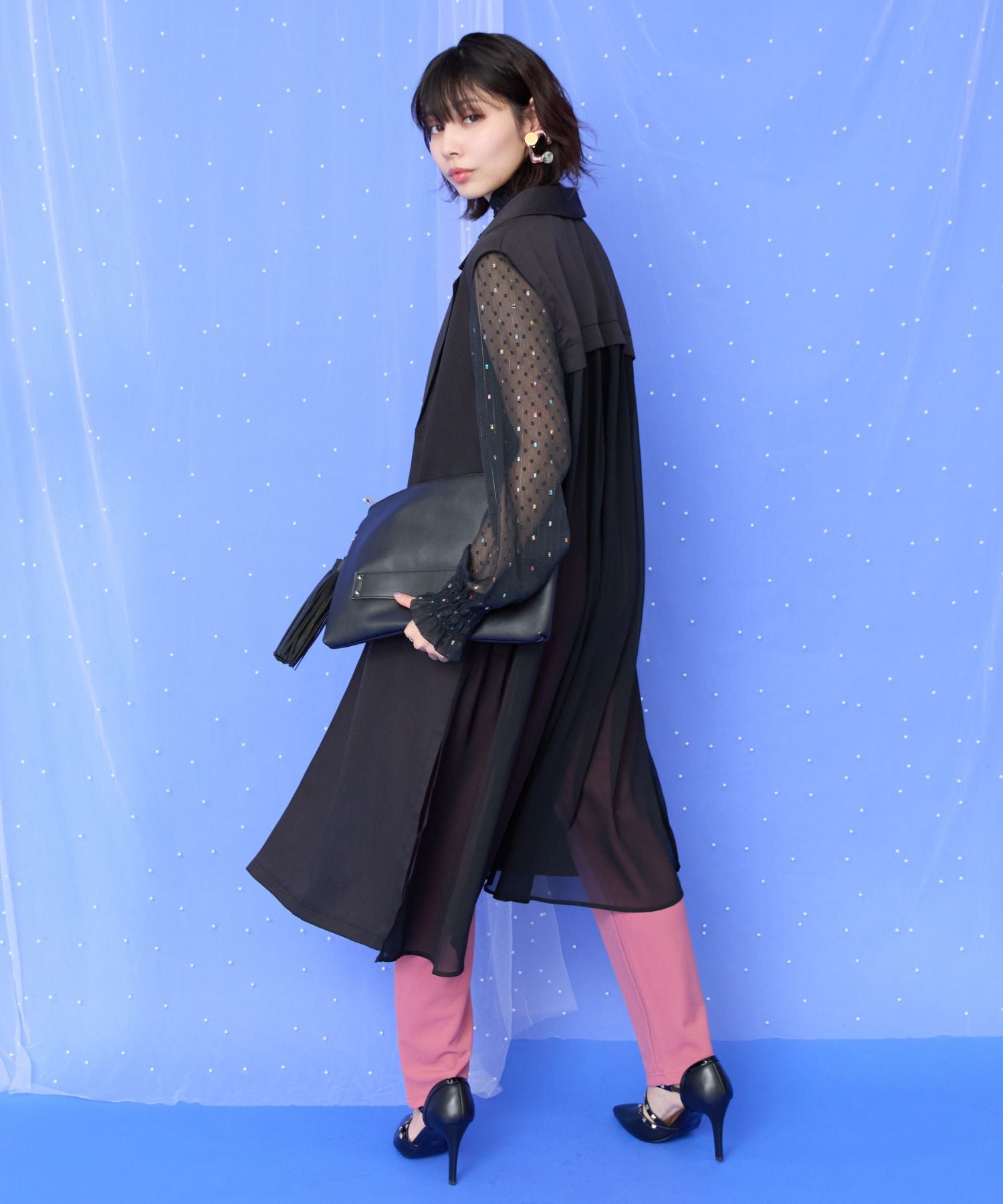 【FONT LAB】バックジョーゼットロングジレ