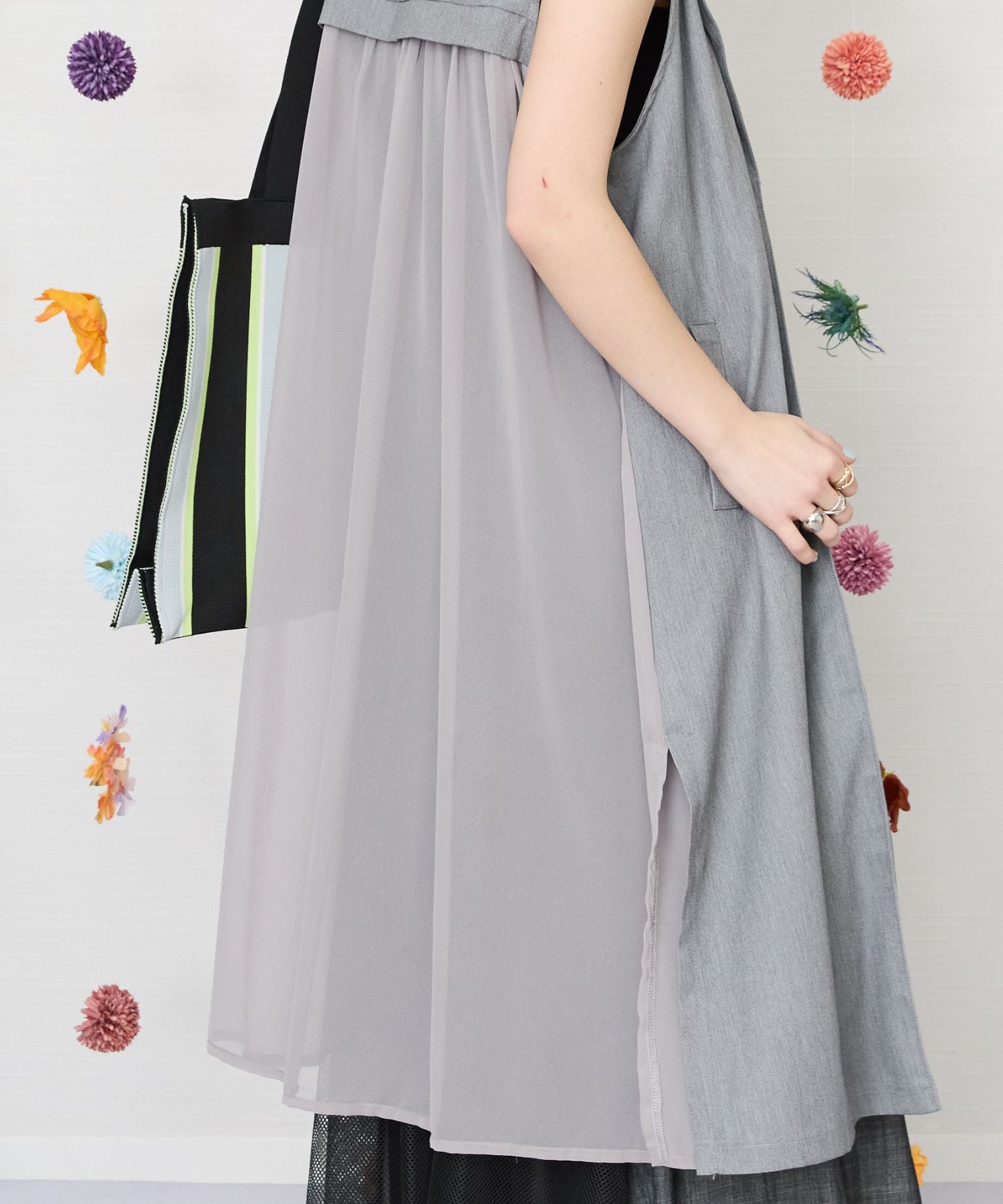 【FONT LAB】バックジョーゼットロングジレ