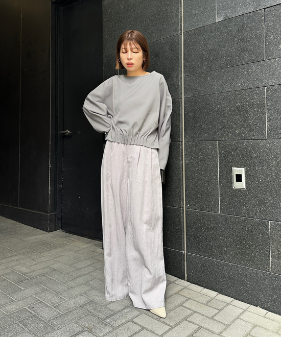 【FONT LAB】ピンタックヘムライトポンチカットソー