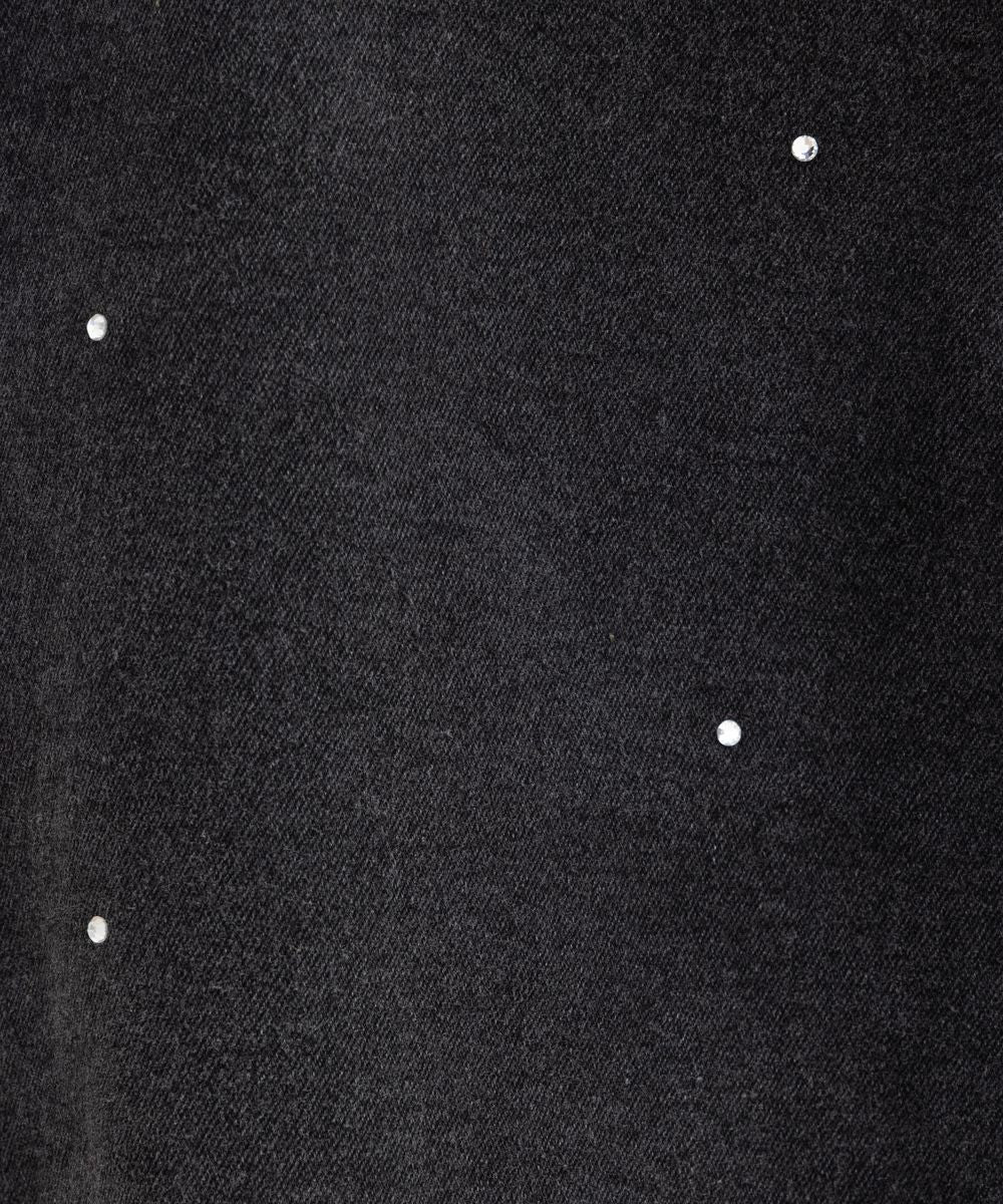 KAFFE curve ブラックデニムビジューシャツ