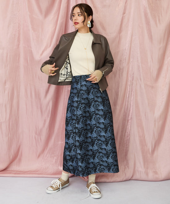 14-5888【FONT LAB】ゴブランジャガードコクーンスカート