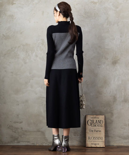 【待望の再入荷!予約受付中】【FONT LAB】バイカラーボトルネック×ケープアンサンブル