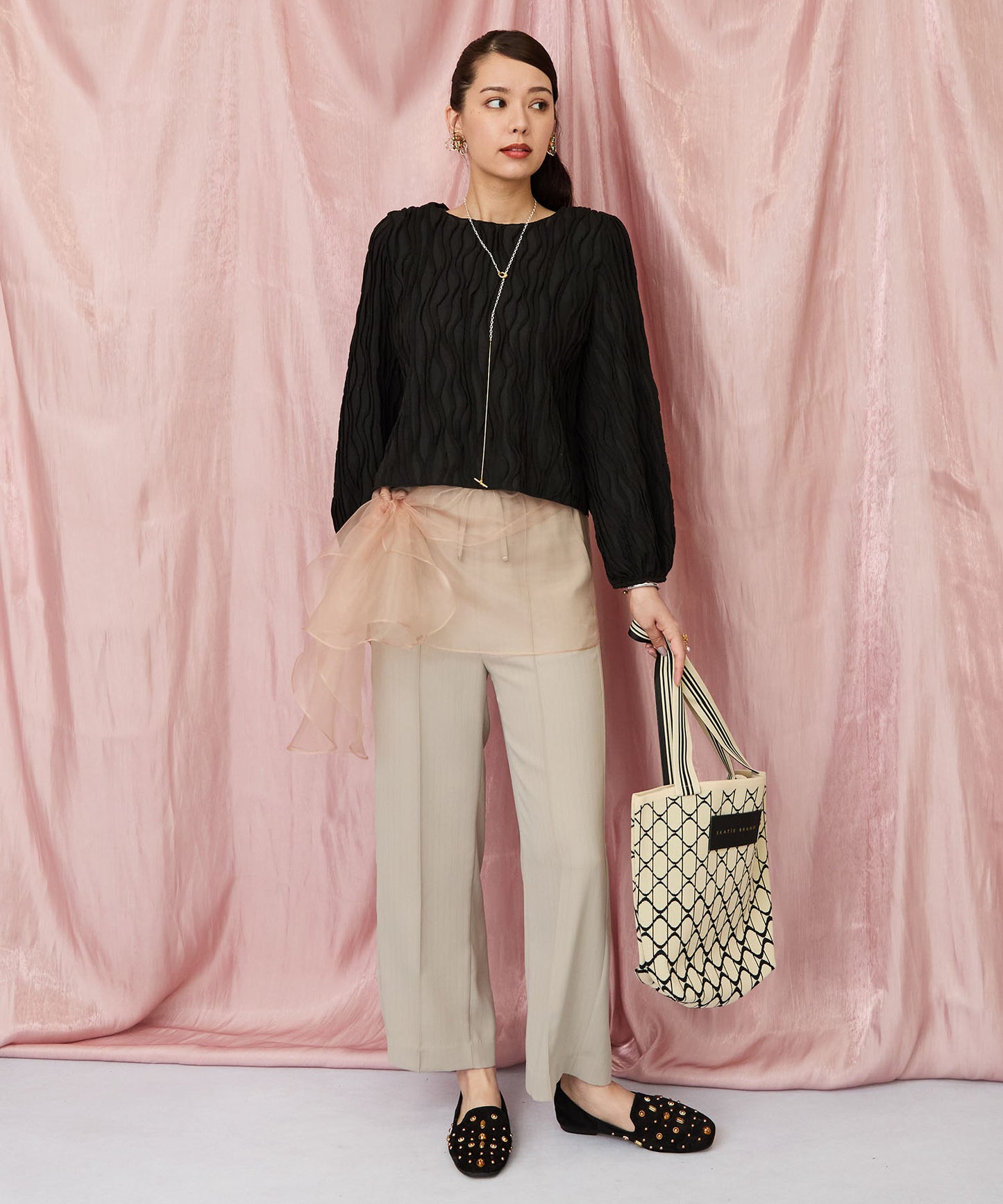 83-6372【SKATIE】ジャガードニットBAG