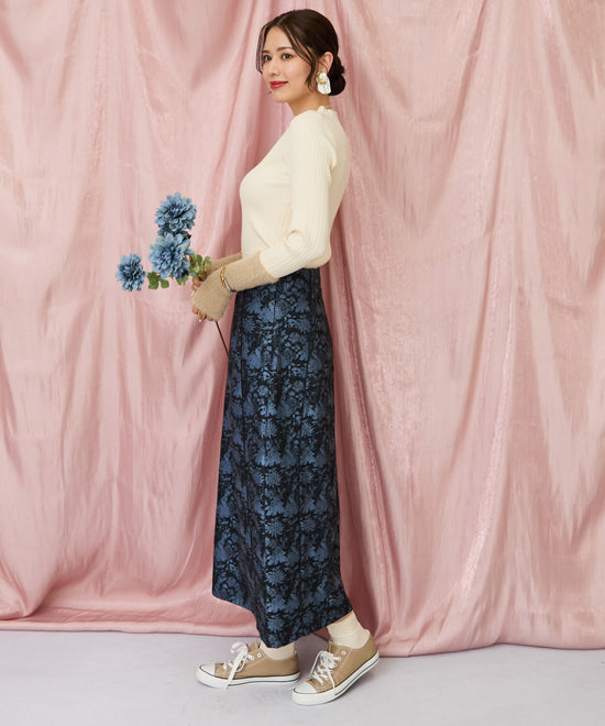 14-5888【FONT LAB】ゴブランジャガードコクーンスカート