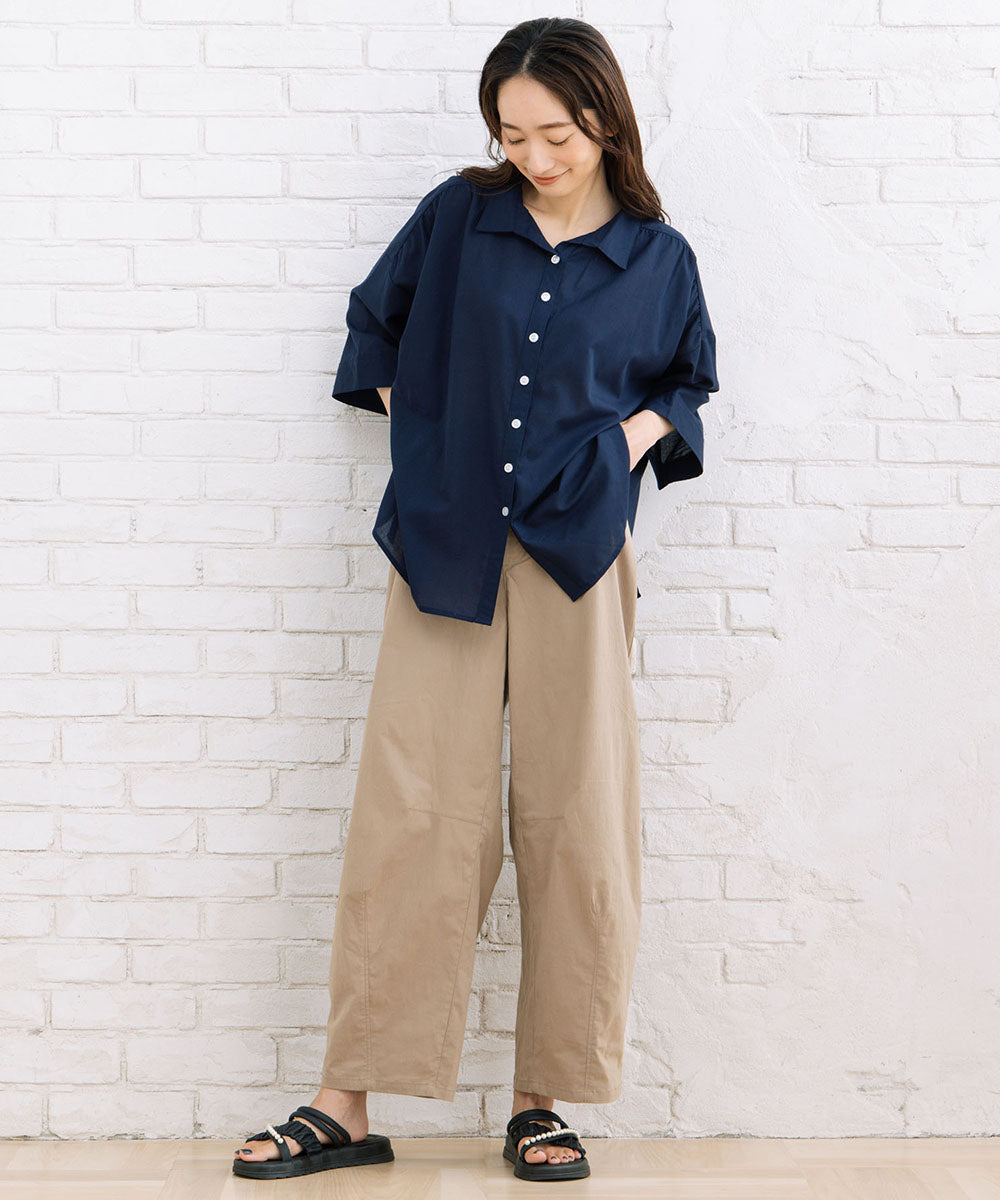 【sabstreet bis】コットンストレッチカーブタックパンツ