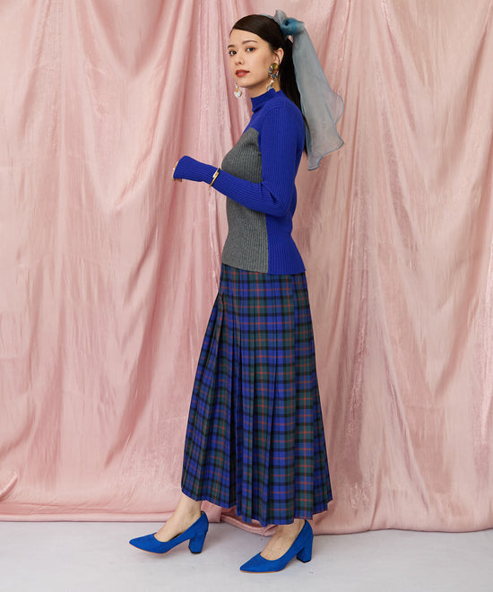 14-5863【FONT LAB】チェックプリーツスカート