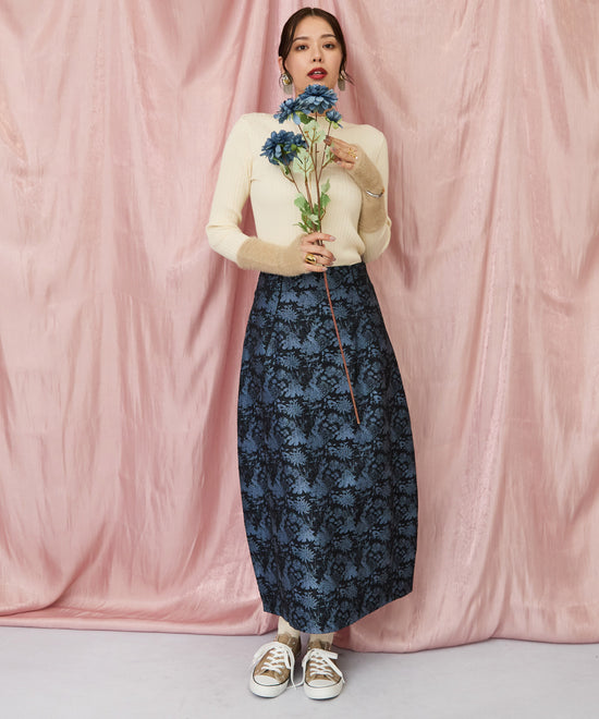 14-5888【FONT LAB】ゴブランジャガードコクーンスカート