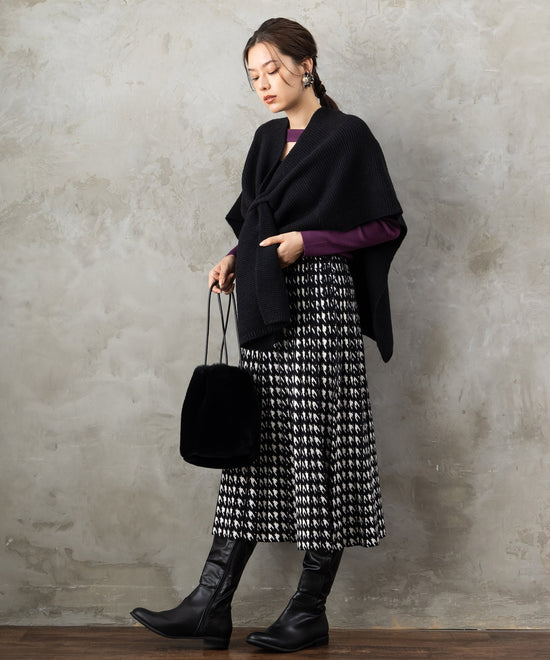 【DERHY】千鳥ニットプリーツスカート