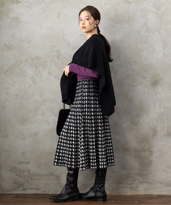 【DERHY】千鳥ニットプリーツスカート