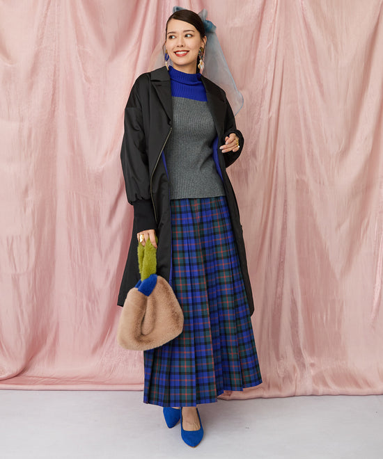 14-5863【FONT LAB】チェックプリーツスカート