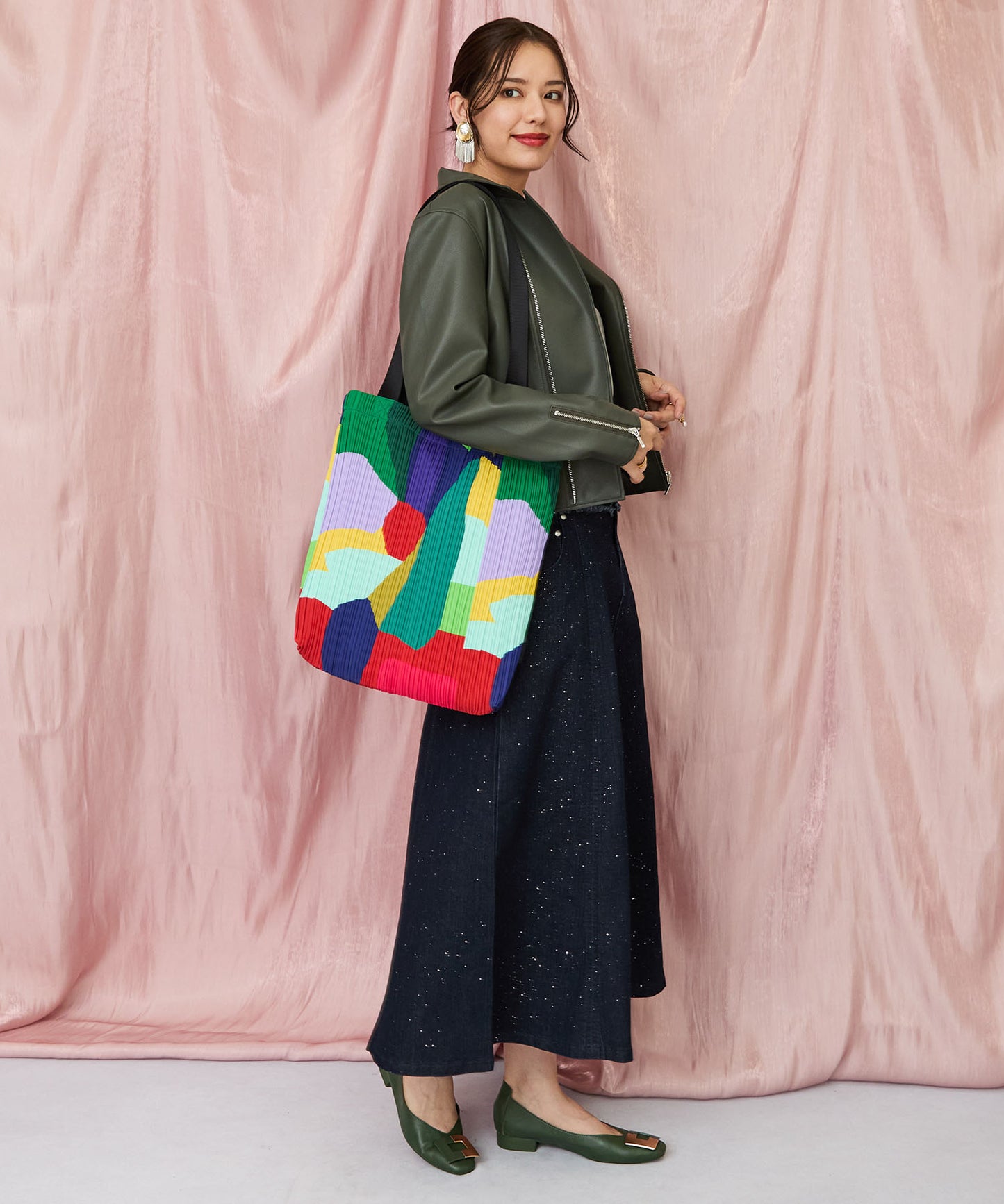 23-5546【FONT LAB】フェイクレザーライダースブルゾン