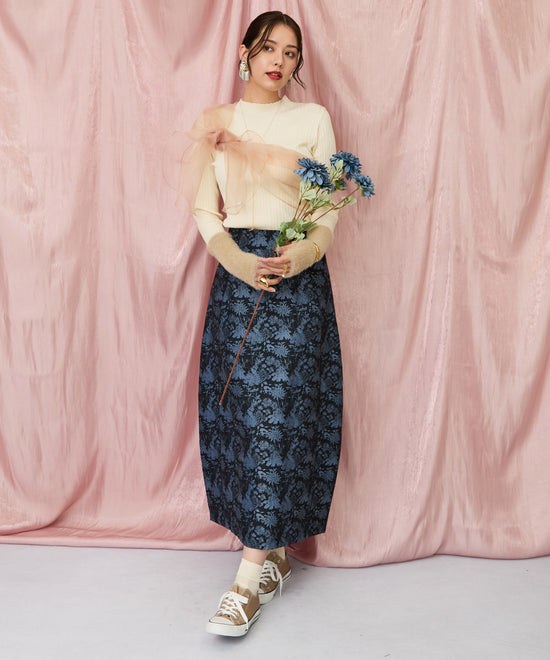 14-5888【FONT LAB】ゴブランジャガードコクーンスカート