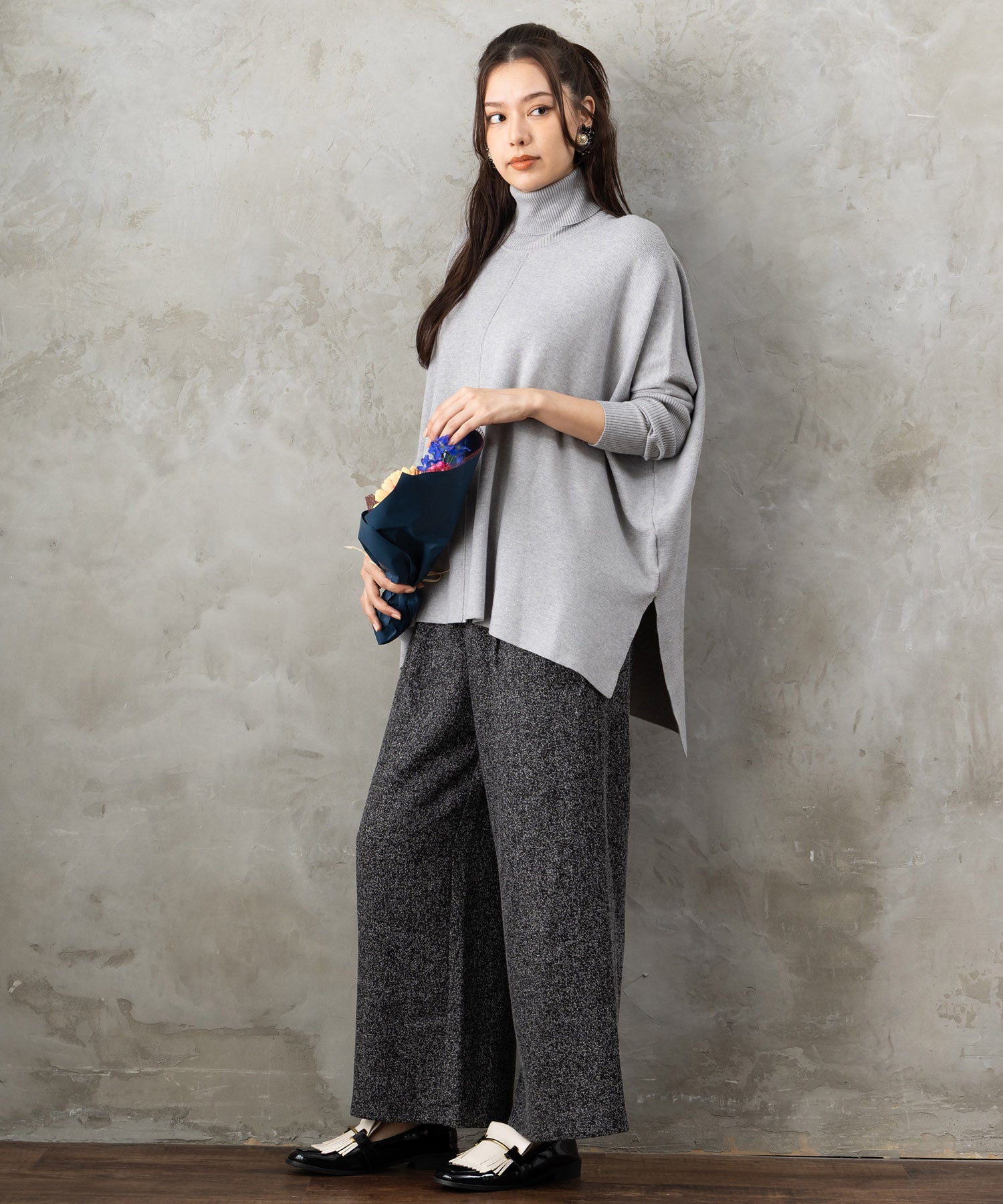 【FONT LAB】抗菌ポンチョニット