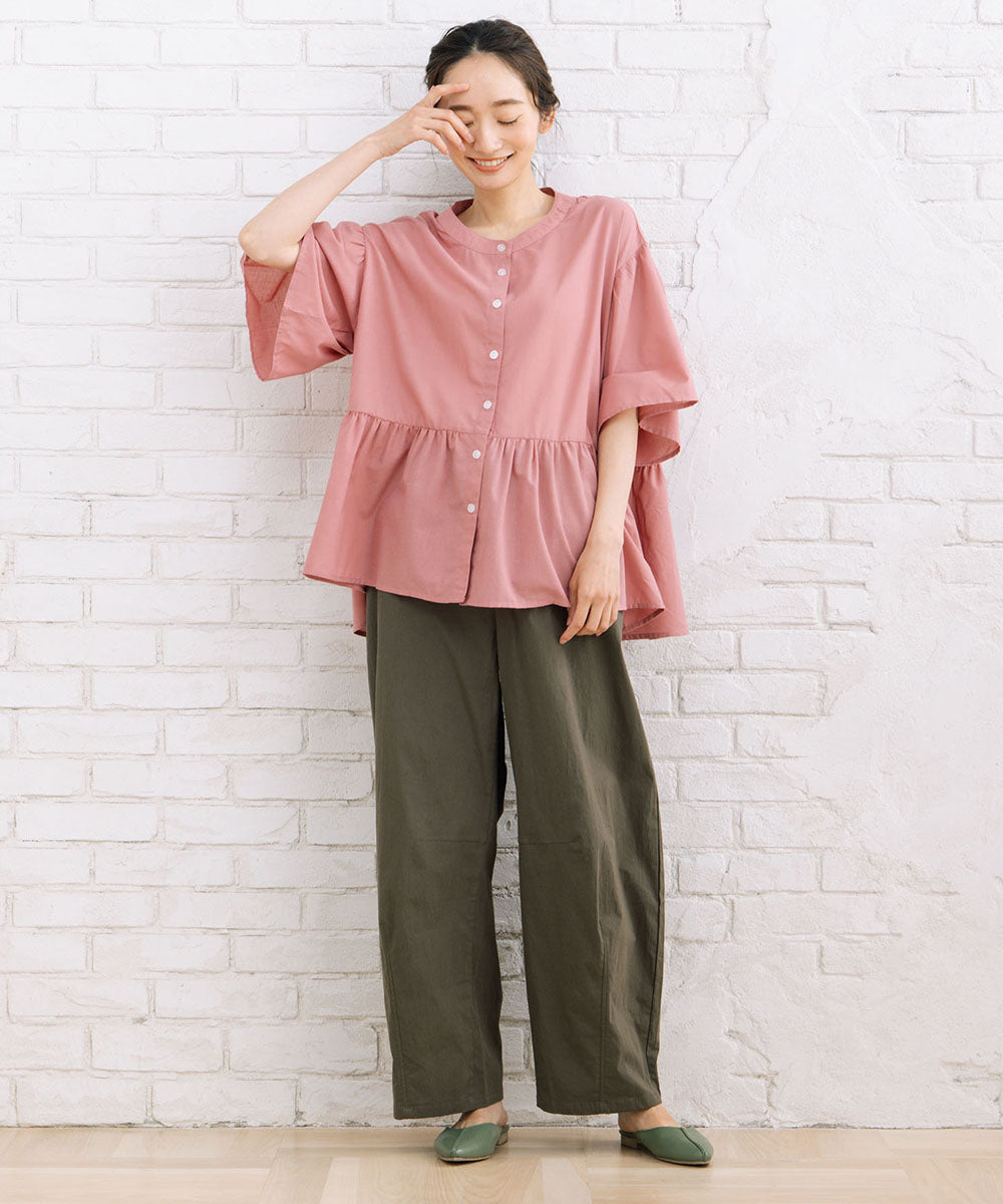 【sabstreet bis】コットンストレッチカーブタックパンツ