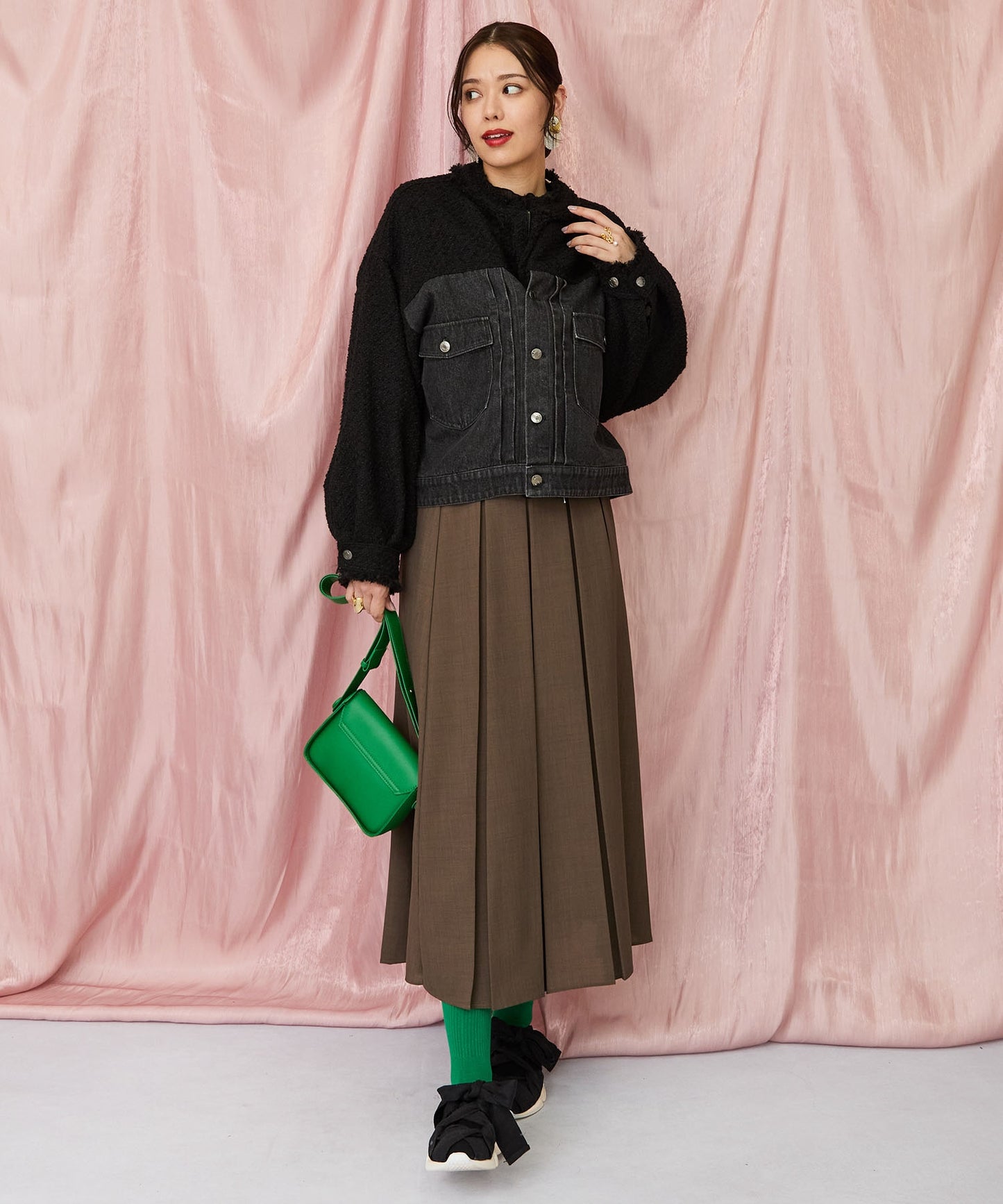 23-5549【FONT LAB】ロービングツイードコンビデニムブルゾン