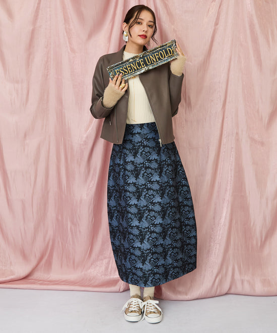 14-5888【FONT LAB】ゴブランジャガードコクーンスカート