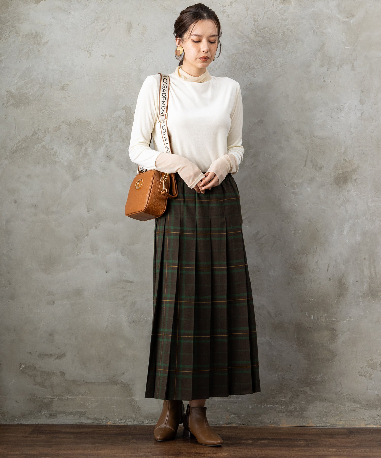 14-5863【FONT LAB】チェックプリーツスカート