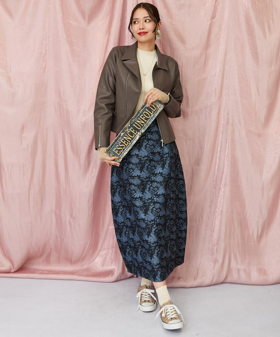 14-5888【FONT LAB】ゴブランジャガードコクーンスカート