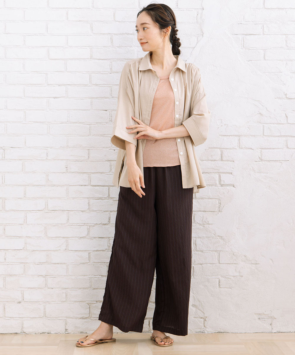 【sabstreet bis】スキッパーゆるシャツ