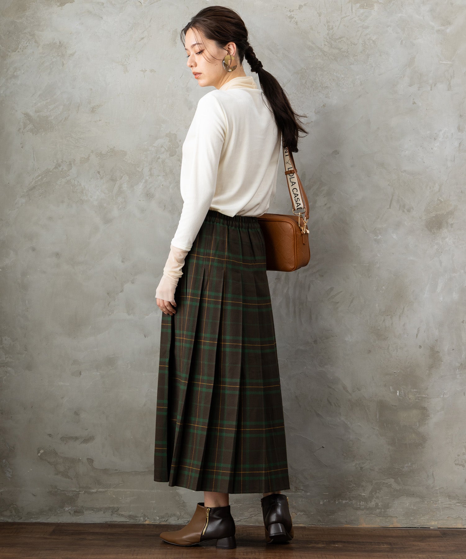 14-5863【FONT LAB】チェックプリーツスカート