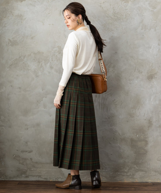 14-5863【FONT LAB】チェックプリーツスカート