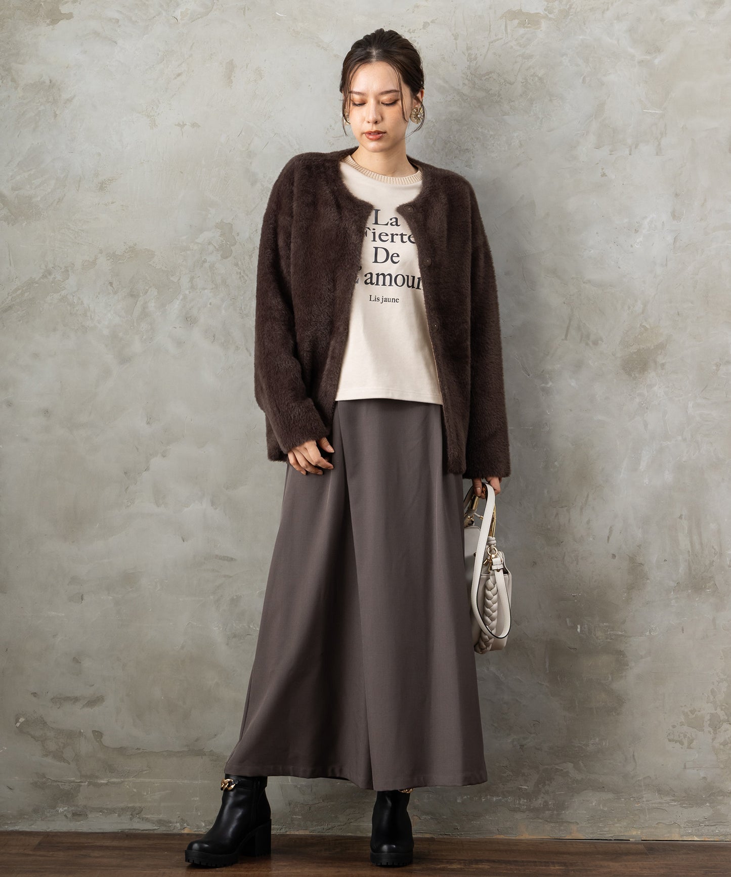 【FONT LAB】ダブルフェイスフェザーコーディガン’25