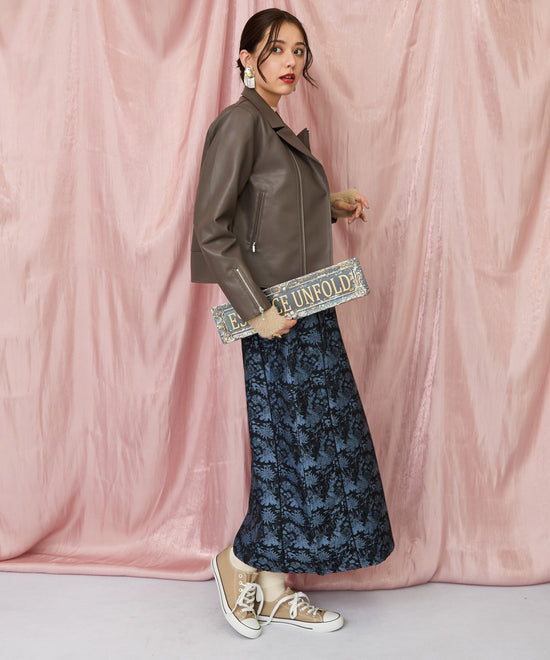 14-5888【FONT LAB】ゴブランジャガードコクーンスカート