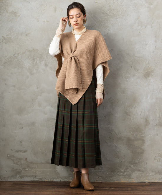 14-5863【FONT LAB】チェックプリーツスカート