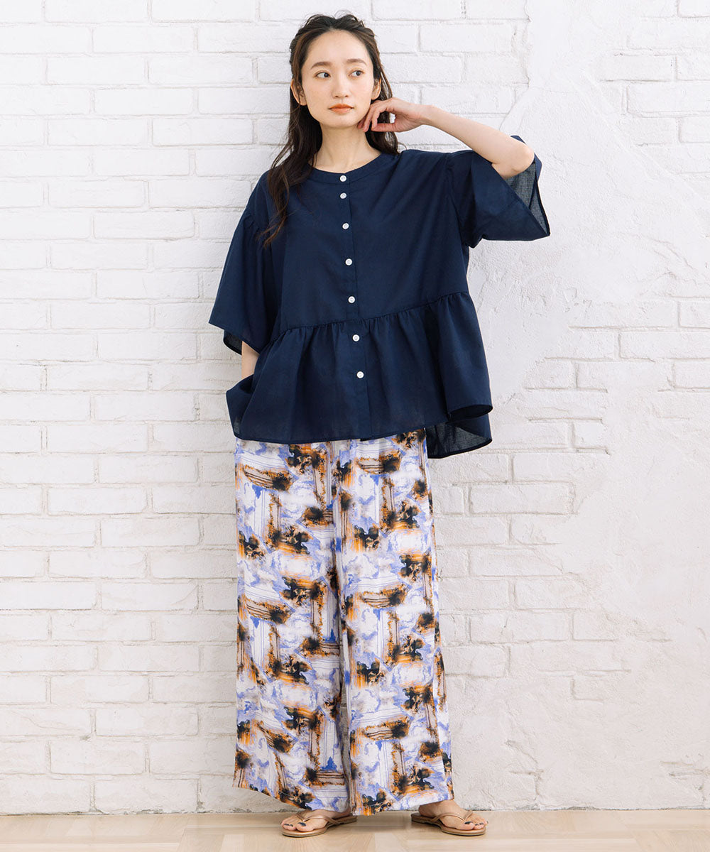 【sabstreet bis】総柄プリントイージーパンツ