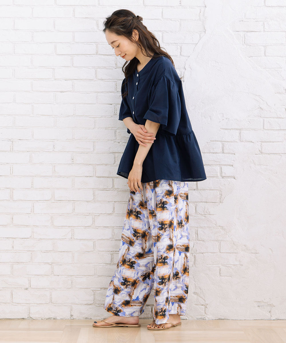 【sabstreet bis】総柄プリントイージーパンツ