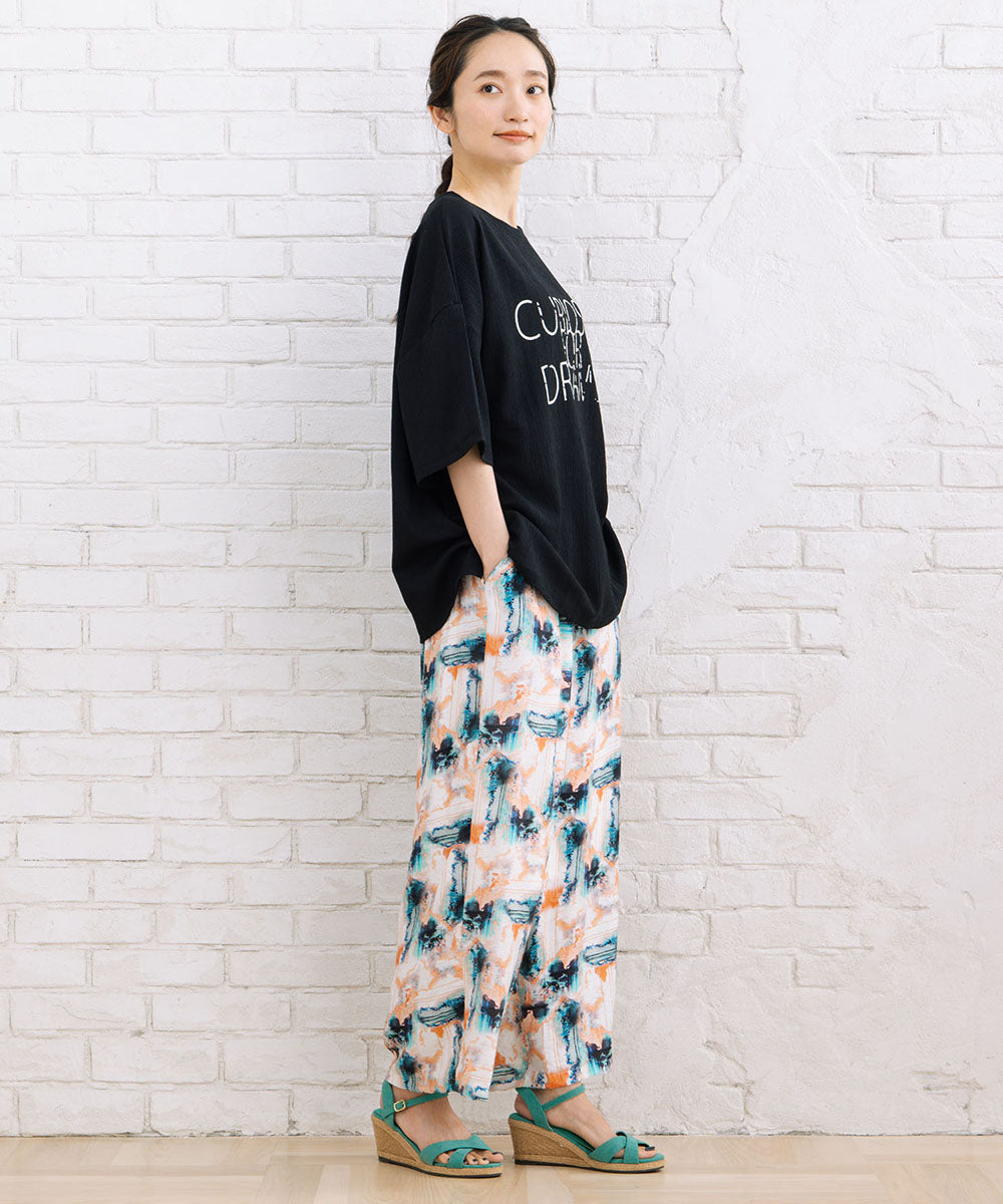 【sabstreet bis】総柄プリントイージーパンツ