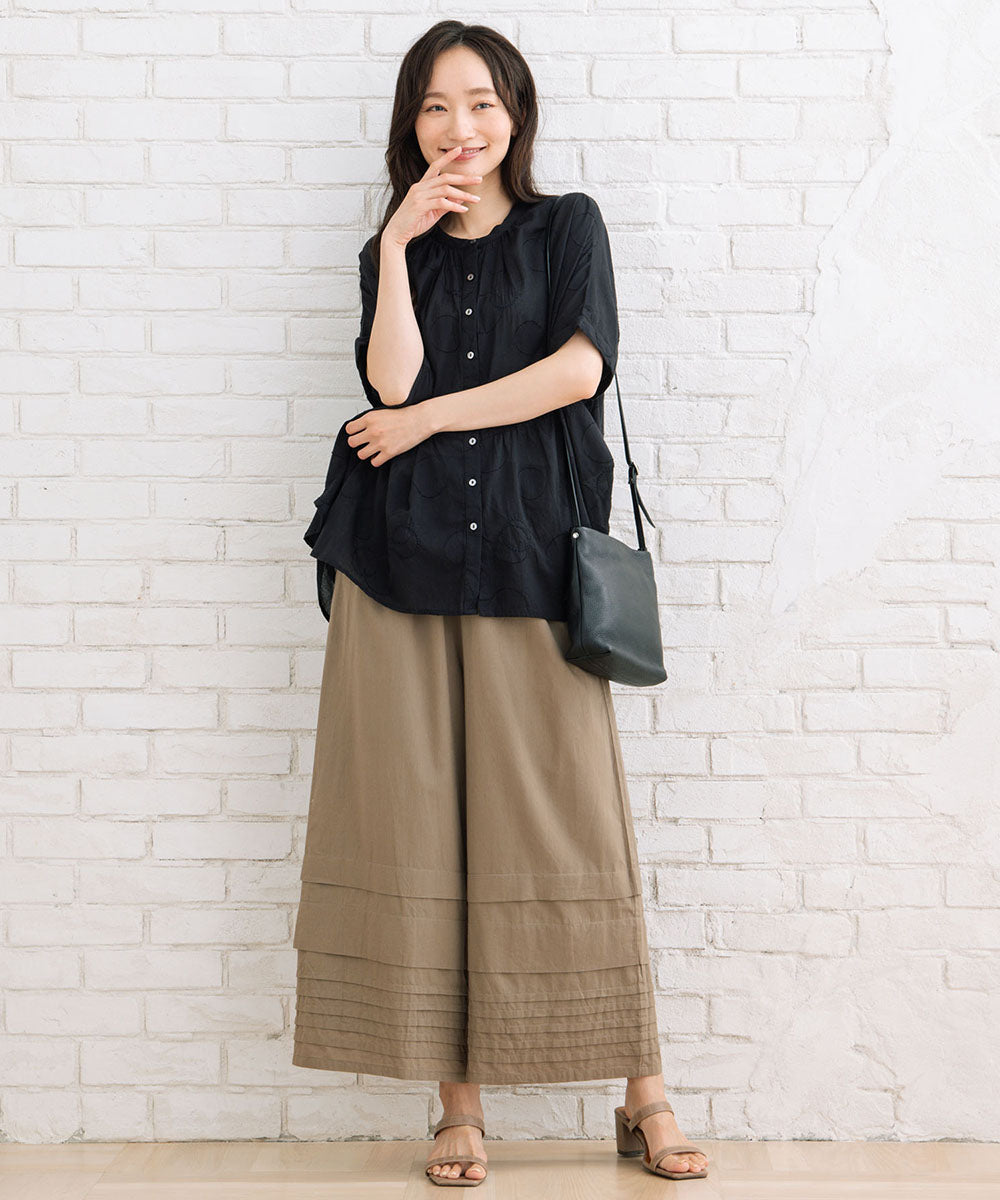 21号(6L~) INDESIGN タックヘムワイドパンツ