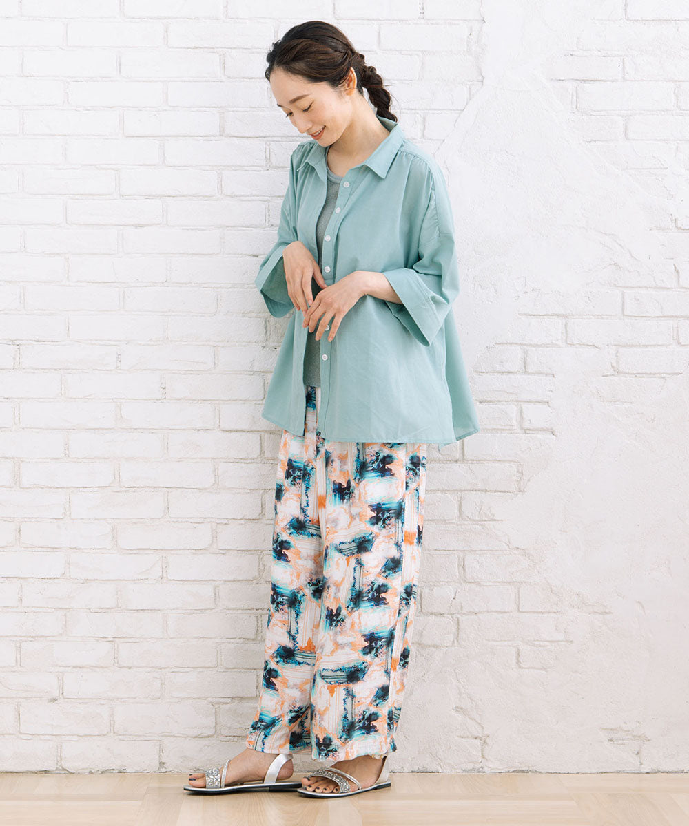 【sabstreet bis】総柄プリントイージーパンツ