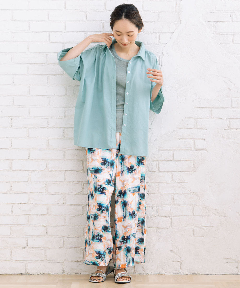 【sabstreet bis】総柄プリントイージーパンツ