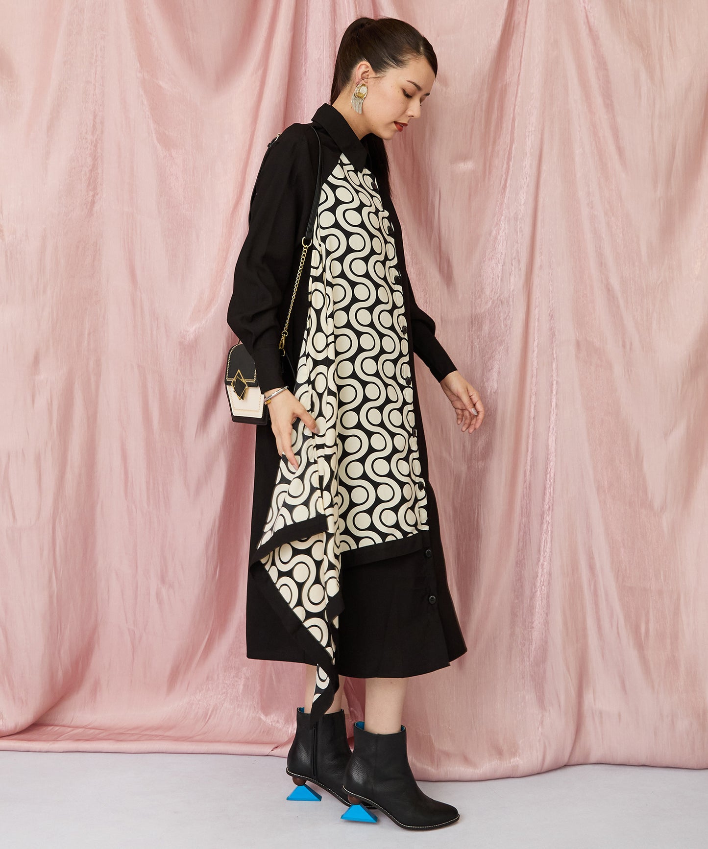 30-6341【SKATIE】ハンカチーフデザインシャツワンピース