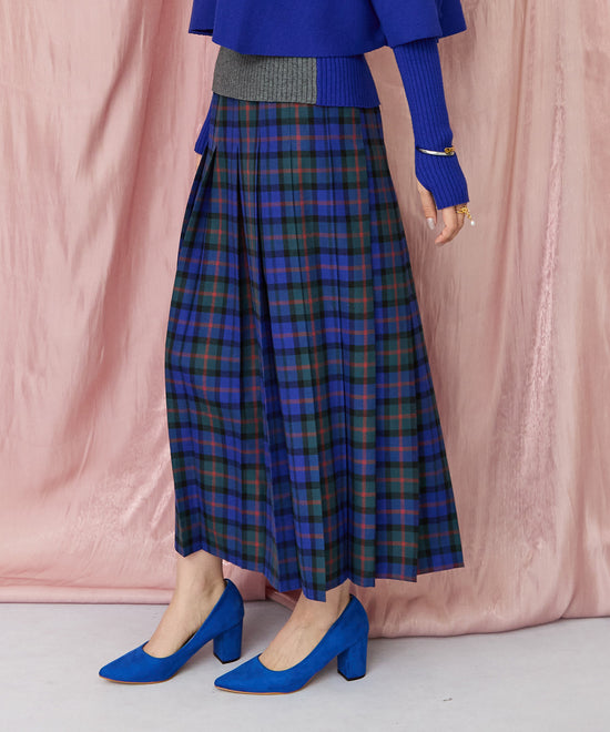 14-5863【FONT LAB】チェックプリーツスカート