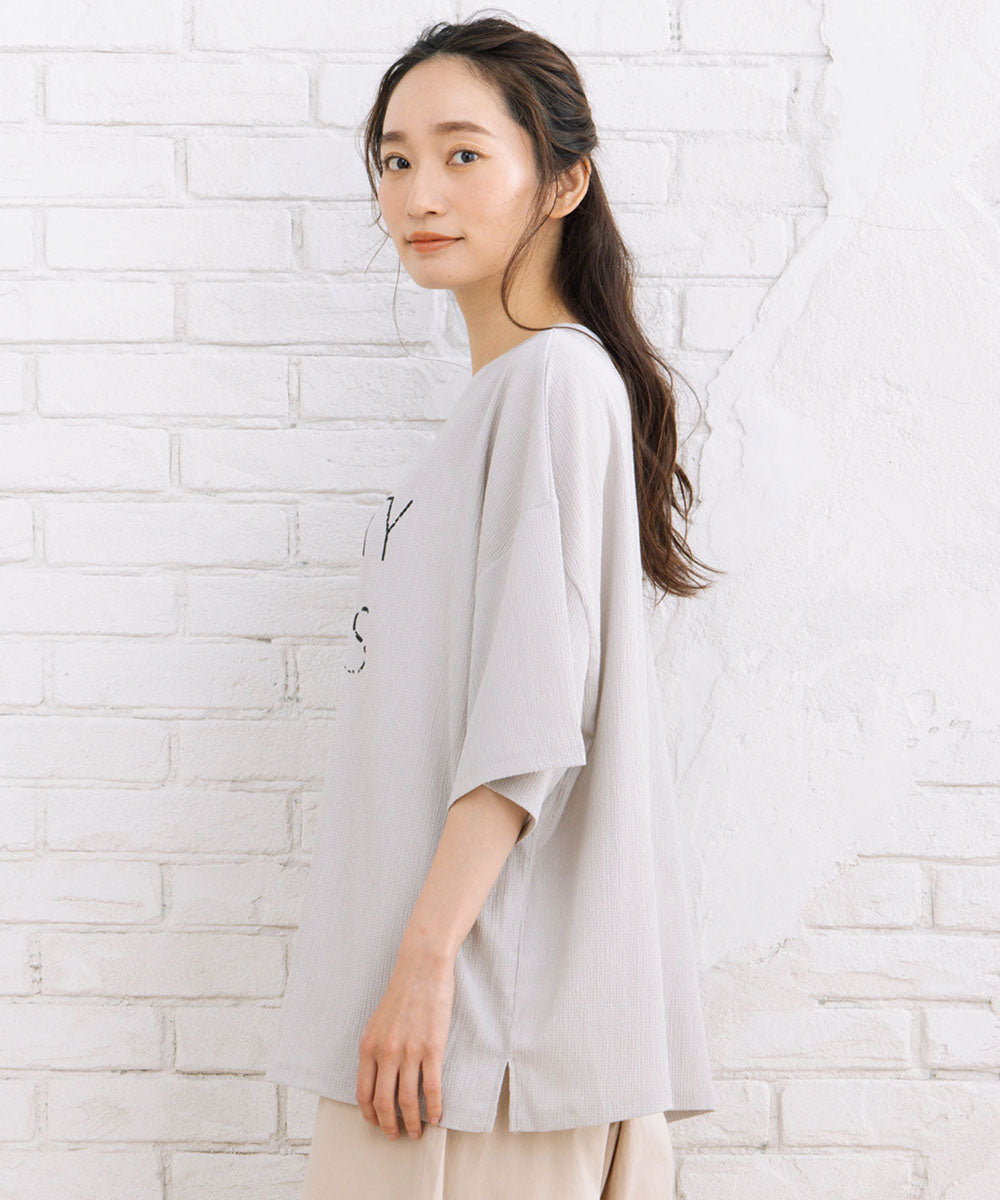 【sabstreet bis】6分袖ロゴカットソー