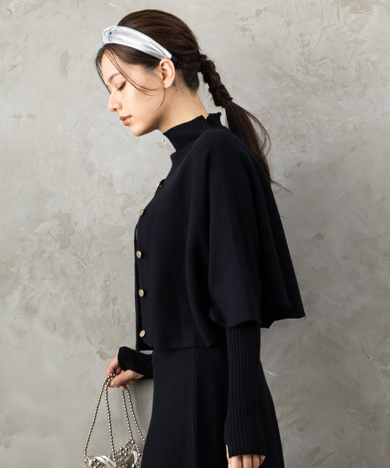 【待望の再入荷!予約受付中】【FONT LAB】バイカラーボトルネック×ケープアンサンブル