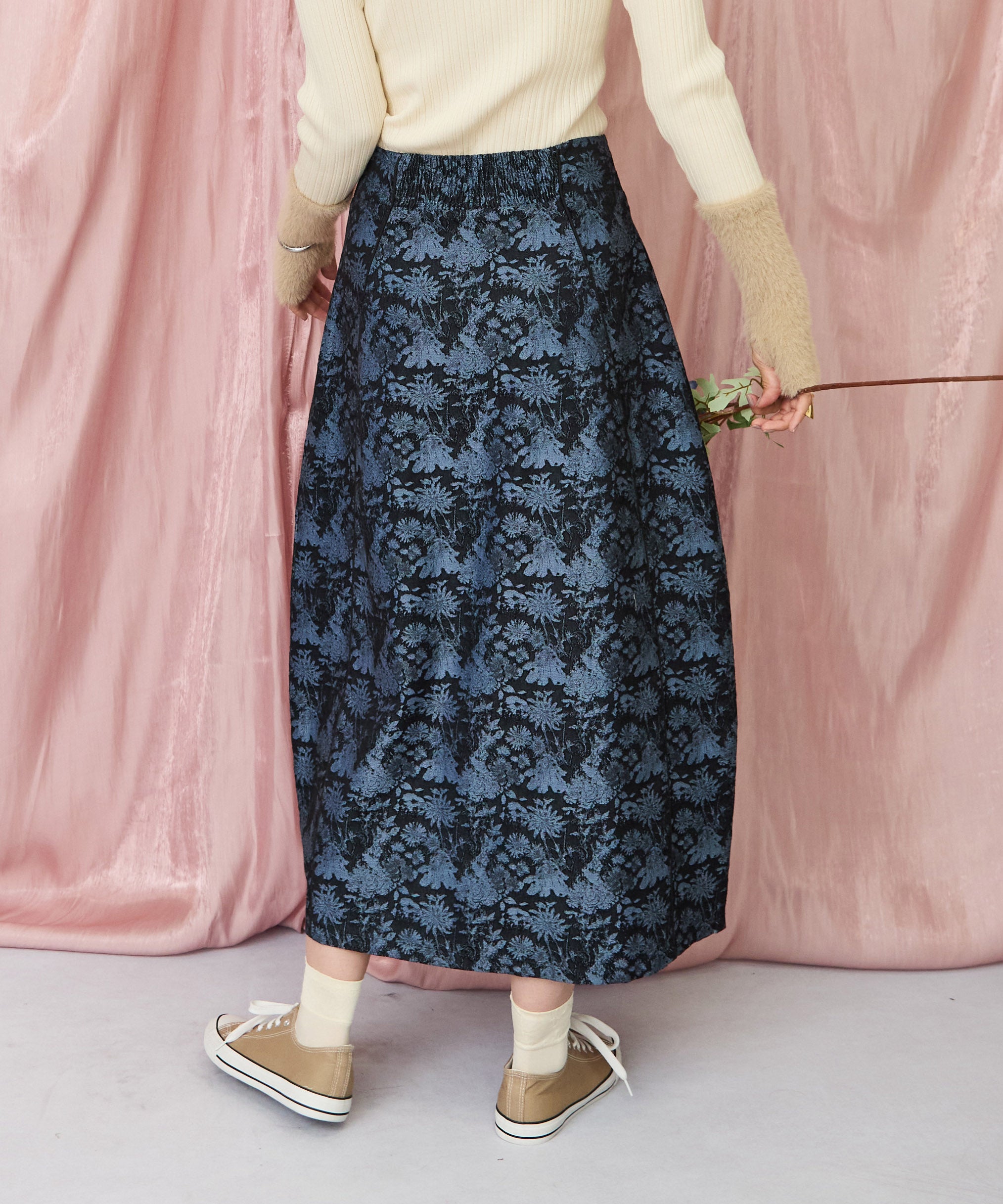 14-5888【FONT LAB】ゴブランジャガードコクーンスカート