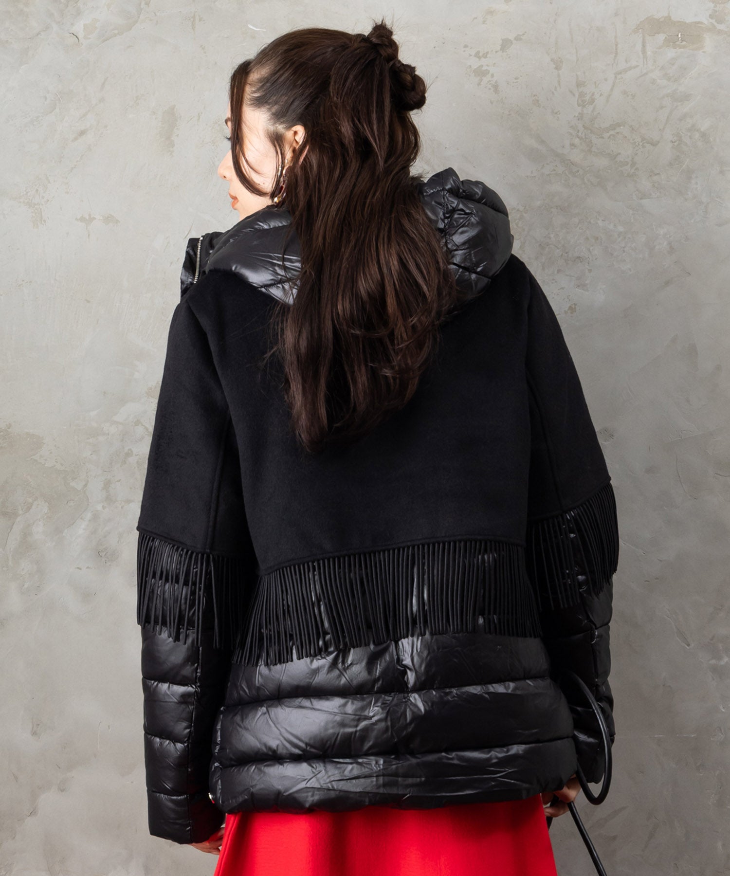 【BSB】異素材コンビ中綿ミドルコート