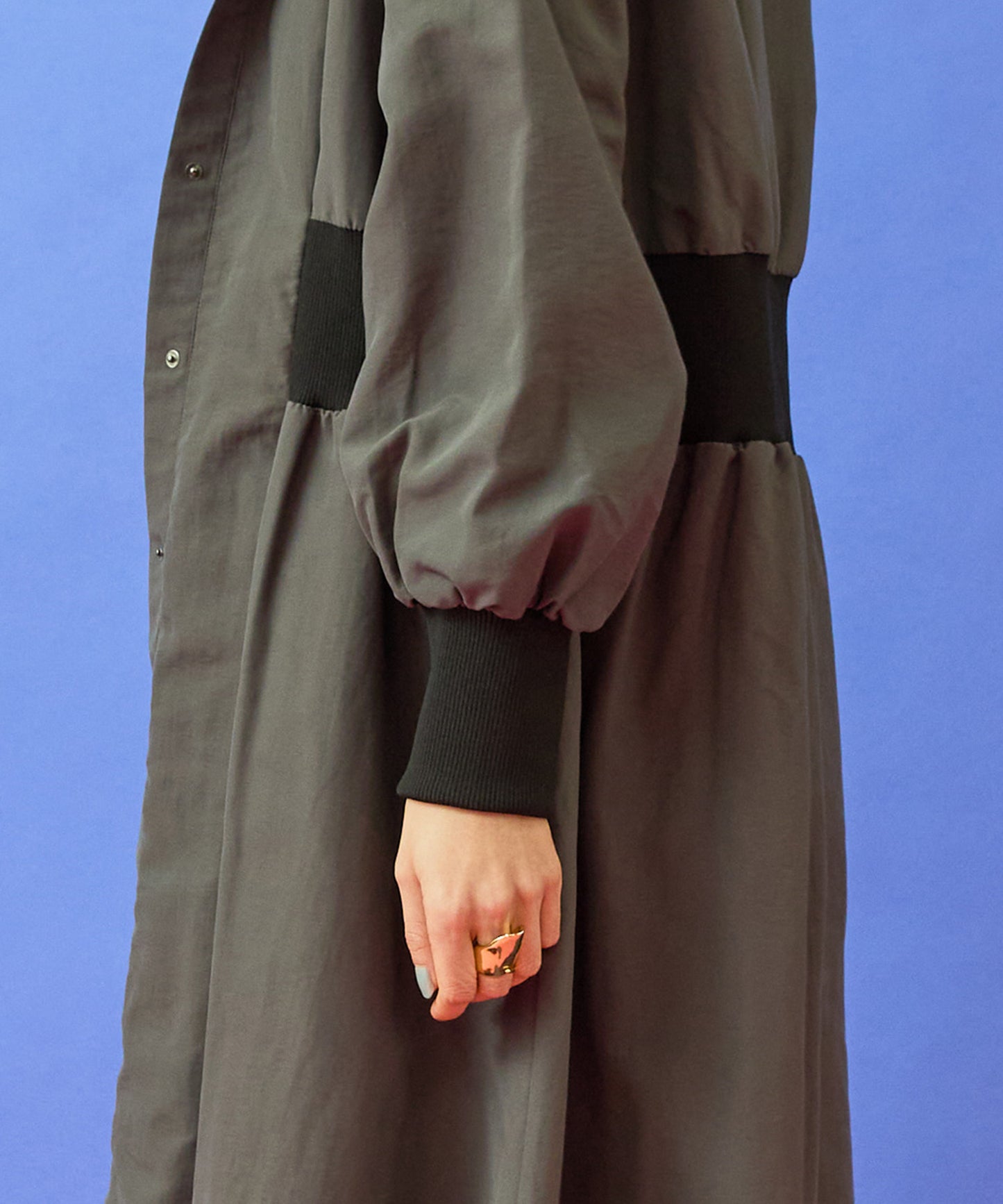 【FONT LAB】グログランウエストリブパテッドコート