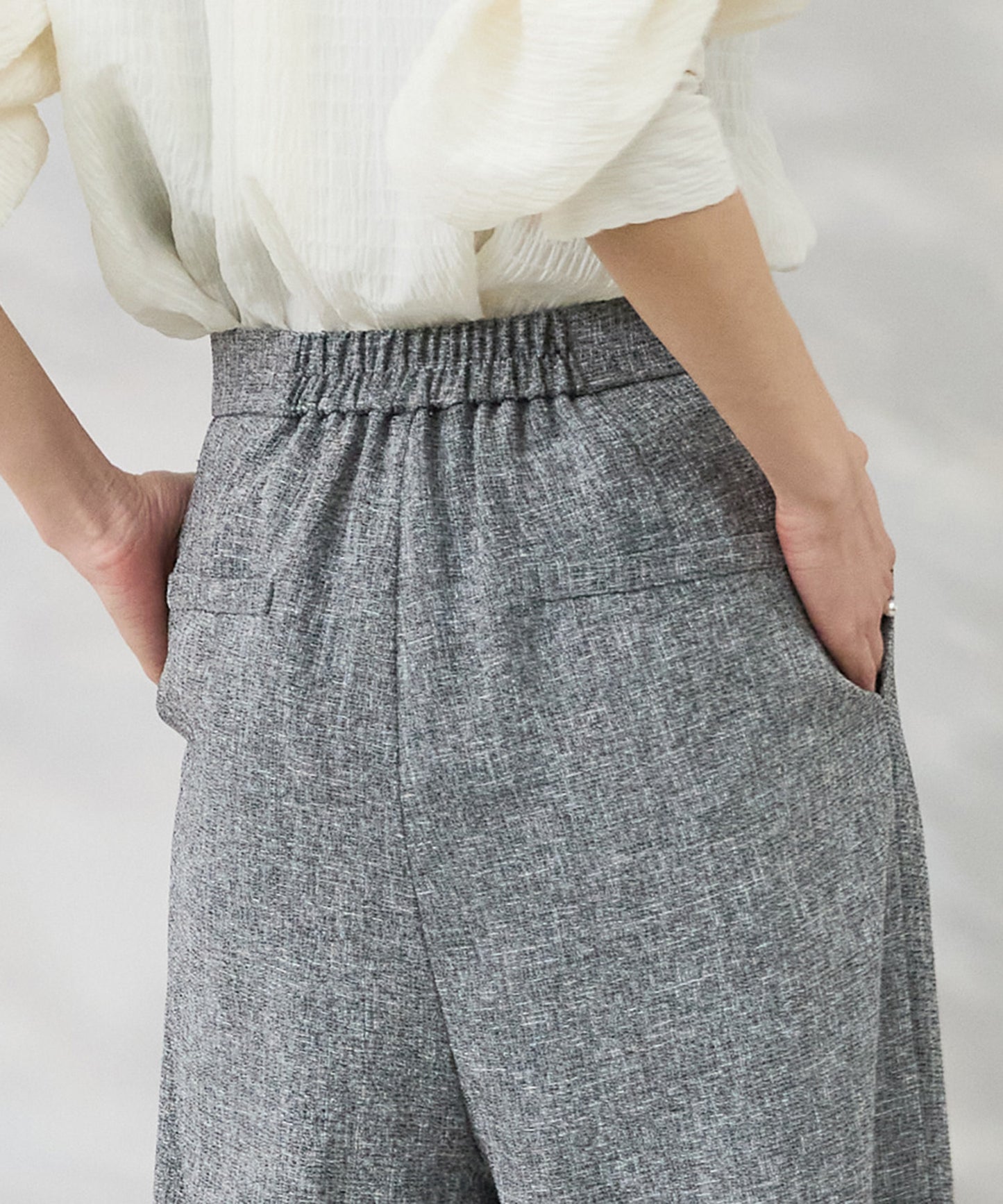 【JETSET SOLO PLUS】ツイードワイドタックパンツ