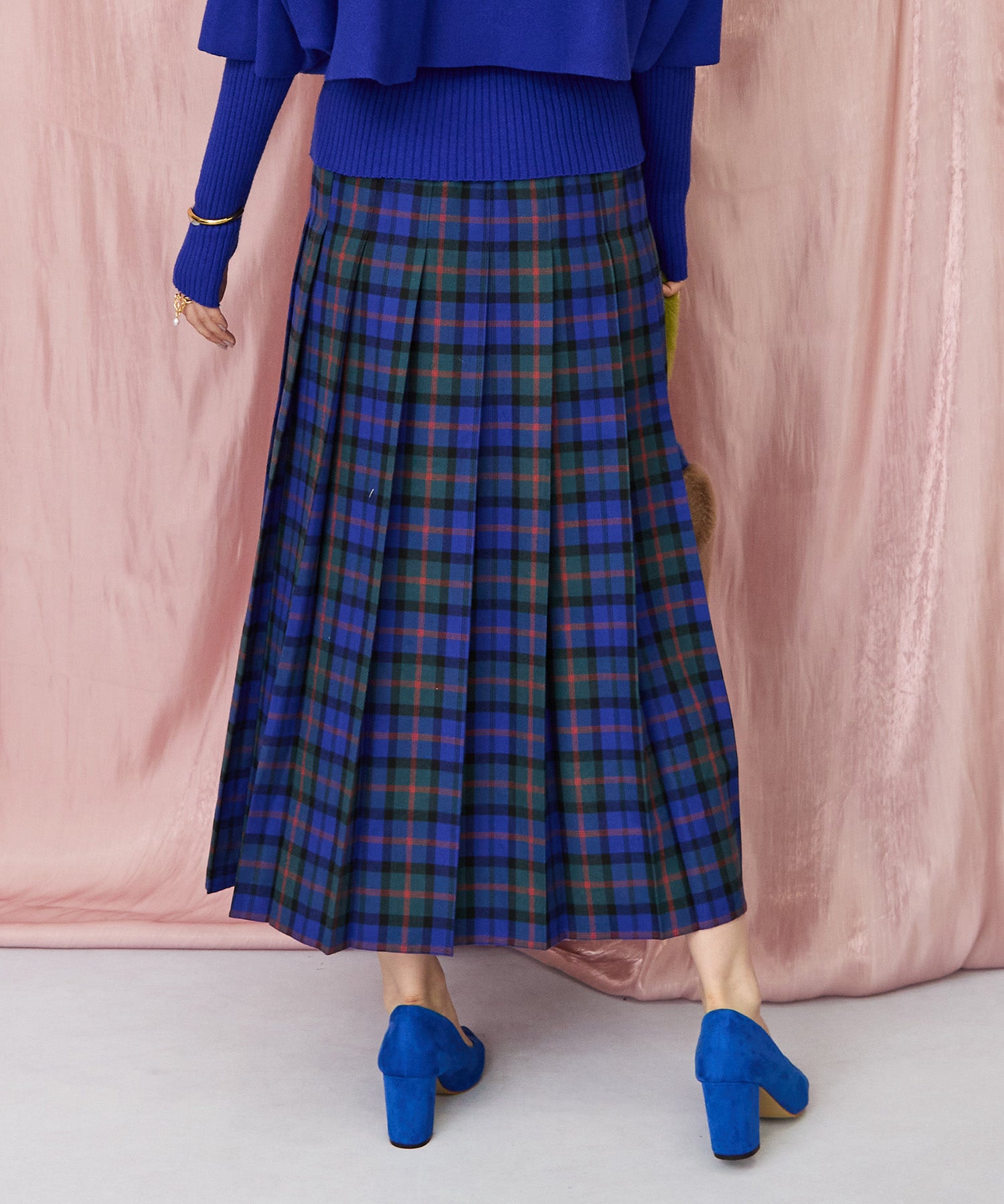 14-5863【FONT LAB】チェックプリーツスカート