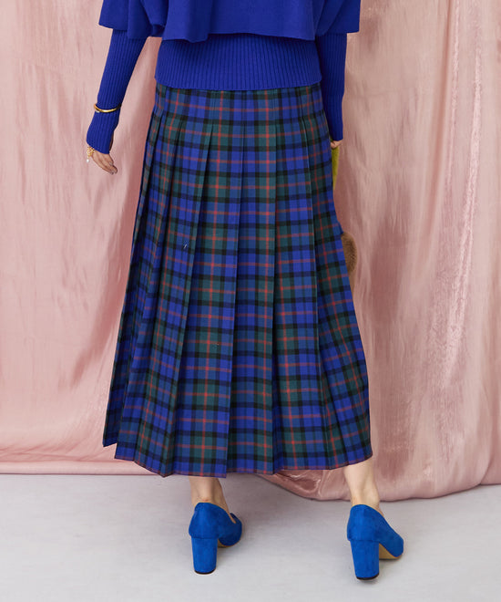 14-5863【FONT LAB】チェックプリーツスカート