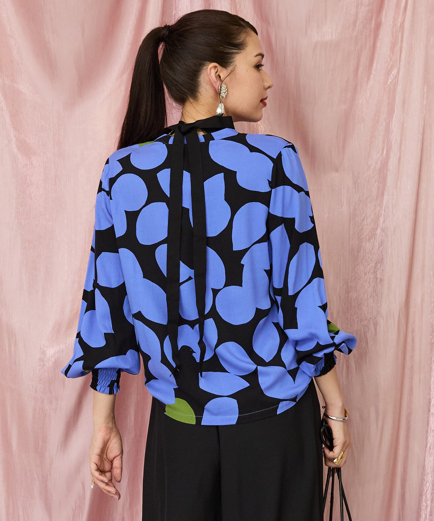 01-5912【mademoiselle YEYE】バードトロンプルイユブラウス